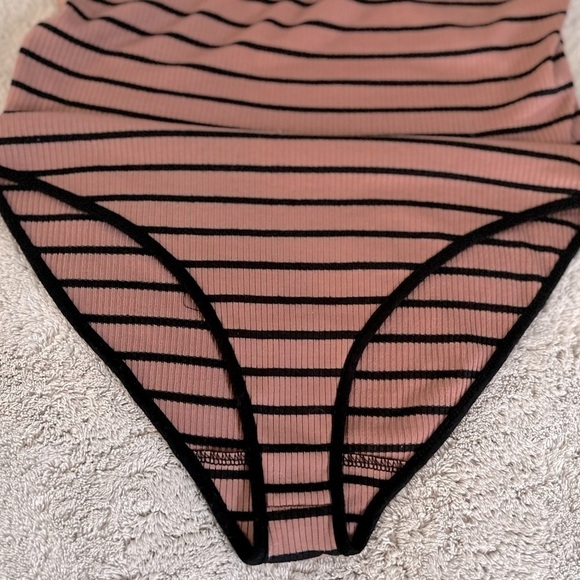 Forever 21 brown and black striped tank bodysuit, size L - Picture 5 of 7